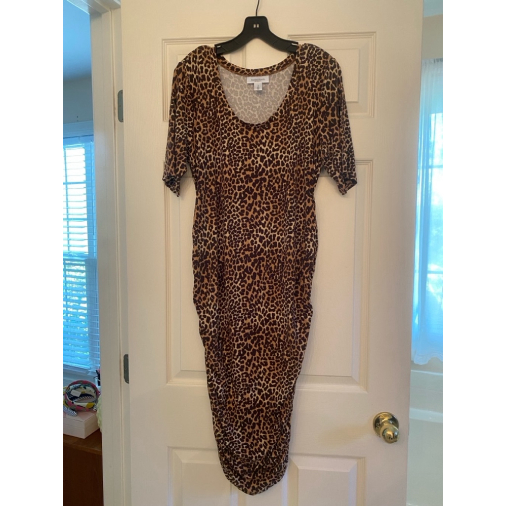Motherhood Maternity Women's Dress, L, Brown